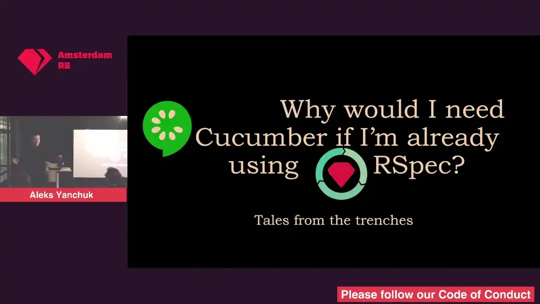 talk by Aleks Yanchuk: Why would I need Cucumber if I'm already using RSpec?