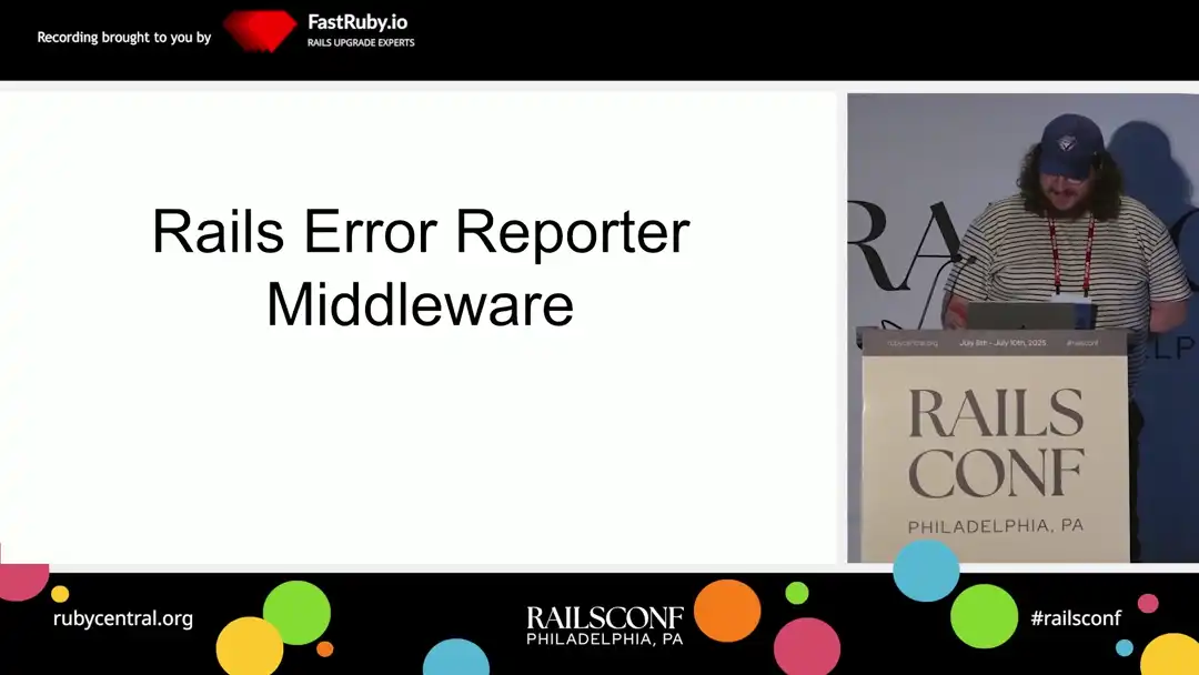 talk by Andrew Novoselac: Lightning Talk: Rails Error Reporter Middleware
