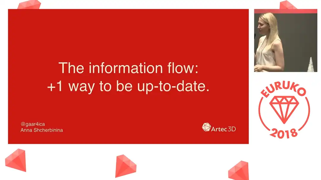 talk by Anna Shcherbinina: Lightning Talk: The information flow: +1 way to be up-to-date