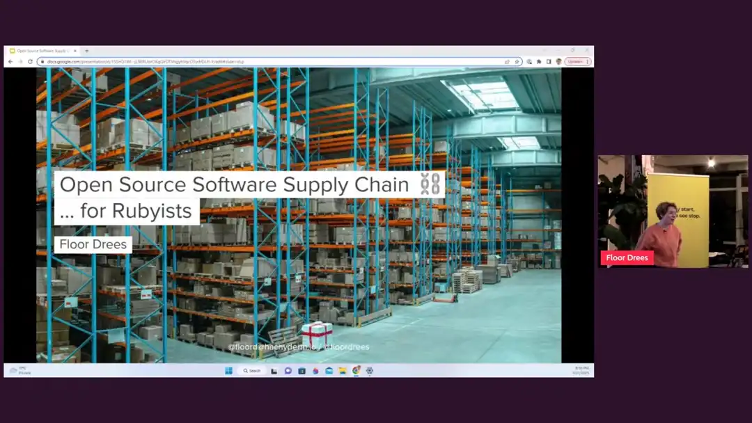 talk by Floor Drees: What Rubyists need to know to start securing their open source software supply chains