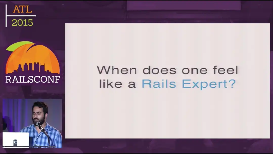 talk by Gabriel Halley: Lightning Talk: When does one feel like a Rails Expert?