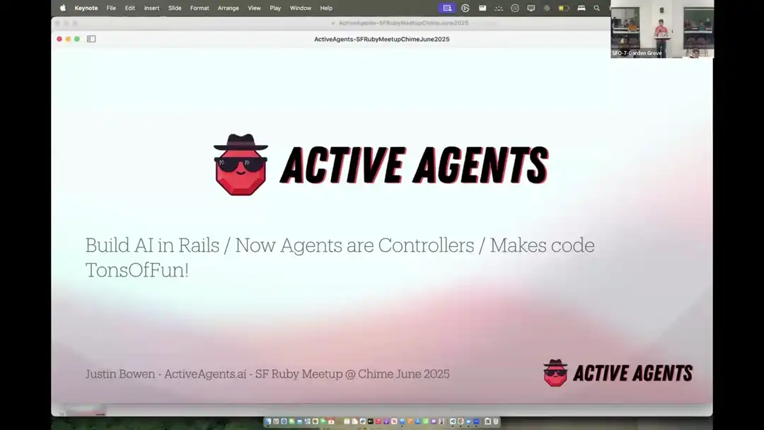 talk by Justin Bowen: Agents Are Controllers — Agent-oriented programming conventions for Rails with Active Agent