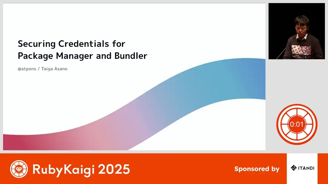 talk by Taiga ASANO: Lightning Talk: Securing Credentials for Package Manager and Bundler